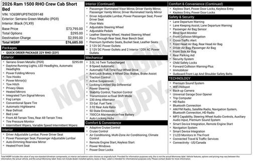 Serrano Red 2026 RAM 1500 RHO