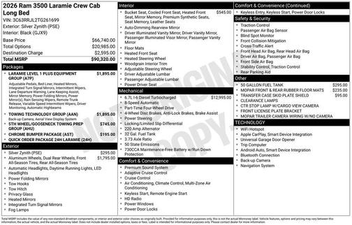 Silver Zynith 2026 RAM 3500 Laramie