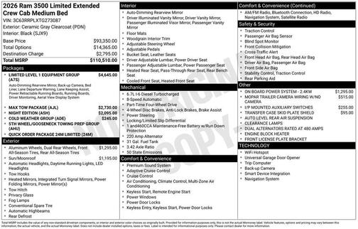 Ceramic Gray Clearcoat 2026 RAM 3500 Limited