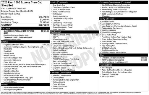 Blue Metallic 2026 RAM 1500 Express