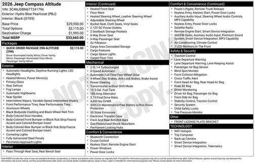 Hydro Blue Pearlcoat 2026 Jeep Compass Latitude