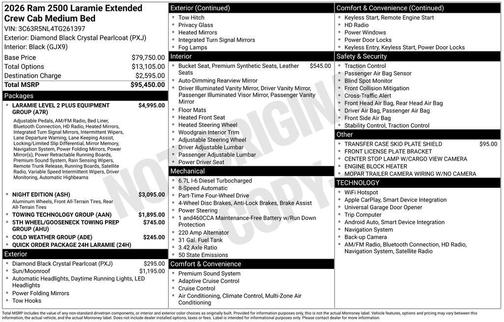 Diamond Black 2026 RAM 2500 Laramie