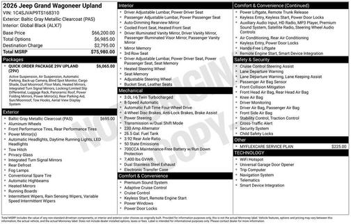 Metallic 2026 Jeep Grand Wagoneer UPLAND