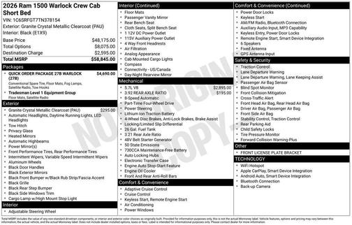 Granite Crystal Clearcoat Metallic 2026 RAM 1500 Tradesman