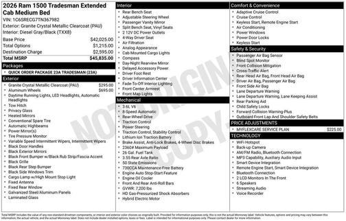 Granite Crystal Clearcoat Metallic 2026 RAM 1500 Tradesman