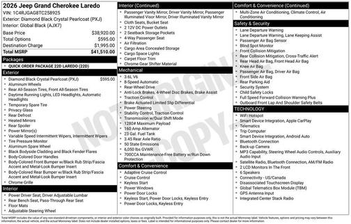 Diamond Black 2026 Jeep Grand Cherokee Laredo