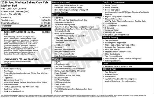 Black Clearcoat 2026 Jeep Gladiator Sport