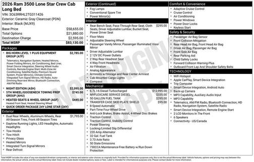 Ceramic Gray Clearcoat 2026 RAM 3500 Big Horn