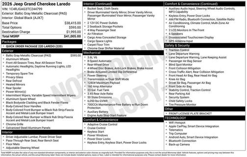 Metallic 2026 Jeep Grand Cherokee Laredo