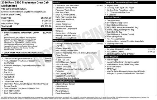 Diamond Black 2026 RAM 2500 Tradesman