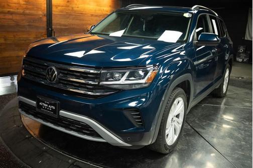 Tourmaline Blue Metallic 2021 Volkswagen Atlas 3.6 V6 SE w/ Technology