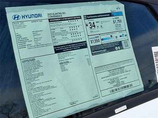 2025 Hyundai ELANTRA SEL Convenience