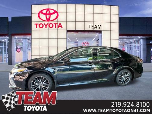 Midnight Black Metallic 2021 Toyota Camry Hybrid XLE