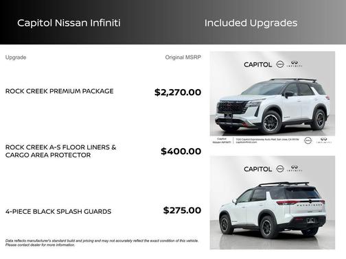 White / Black 2026 Nissan Pathfinder Rock Creek