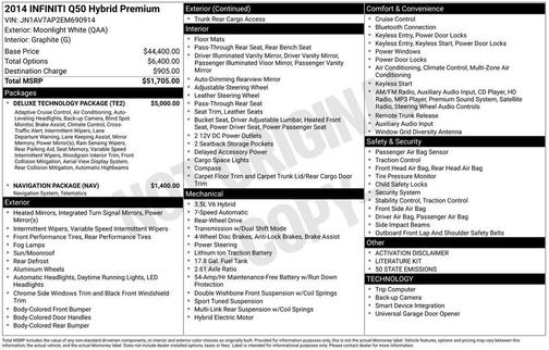 2014 INFINITI Q50 Hybrid Premium