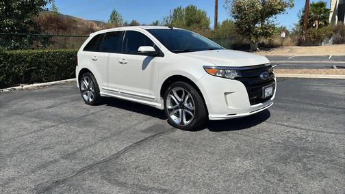 White Platinum Metallic Tri-Coat 2014 Ford Edge Sport