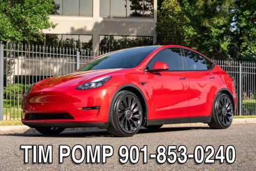 Red 2022 Tesla Model Y Performance Dual Motor All-Wheel Drive