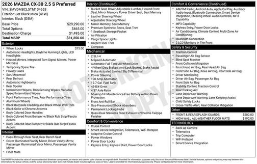 2026 Mazda CX-30 2.5 S Preferred Package