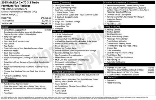 2025 Mazda CX-70 3.3 Turbo Premium Plus Package