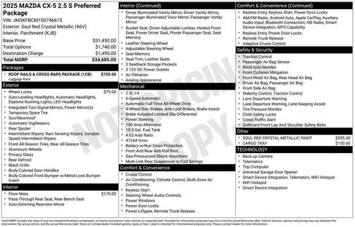 2025 Mazda CX-5 2.5 S Preferred Package
