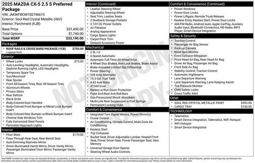2025 Mazda CX-5 2.5 S Preferred