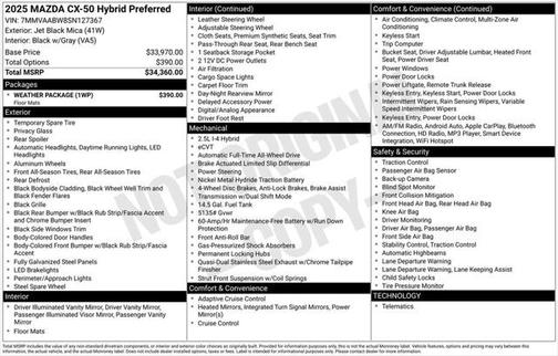 2025 Mazda CX-50 Hybrid Preferred Package