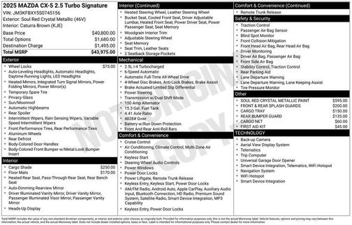 2025 Mazda CX-5 2.5 Turbo Signature