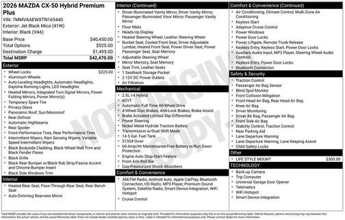 jet black mica 2026 Mazda CX-50 Hybrid Premium Plus