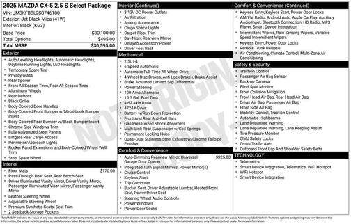 2025 Mazda CX-5 2.5 S Select