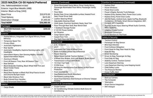 2025 Mazda CX-50 Hybrid Preferred Package