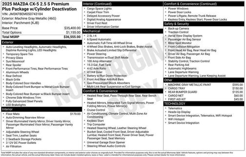 2025 Mazda CX-5 2.5 S Premium Plus