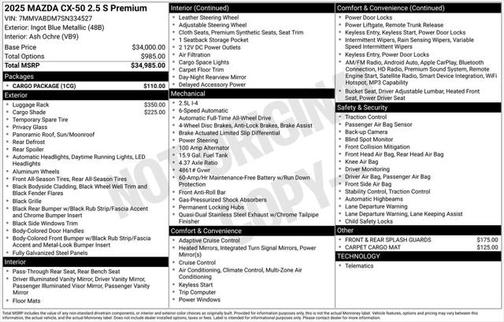 2025 Mazda CX-50 2.5 S Premium Package