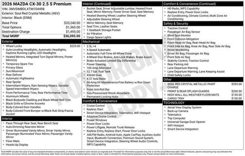 2026 Mazda CX-30 2.5 S Premium Package
