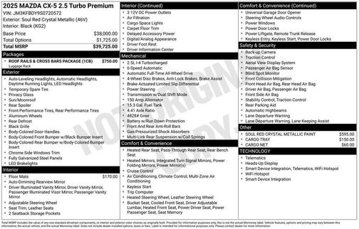 2025 Mazda CX-5 2.5 Turbo Premium