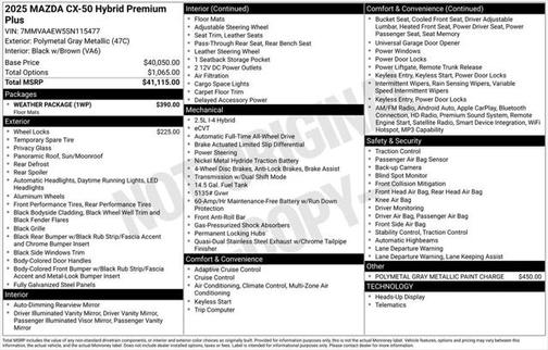 2025 Mazda CX-50 Hybrid Premium Plus Package