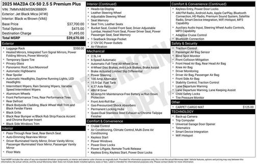 2025 Mazda CX-50 2.5 S Premium Plus Package