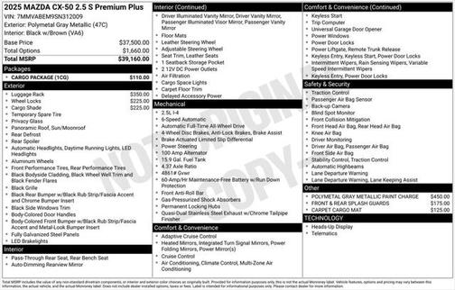 2025 Mazda CX-50 2.5 S Premium Plus Package