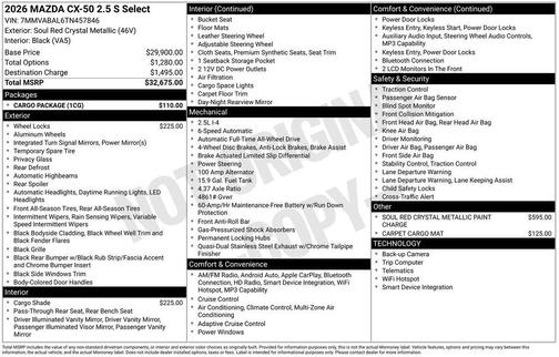 2026 Mazda CX-50 2.5 S Select Package