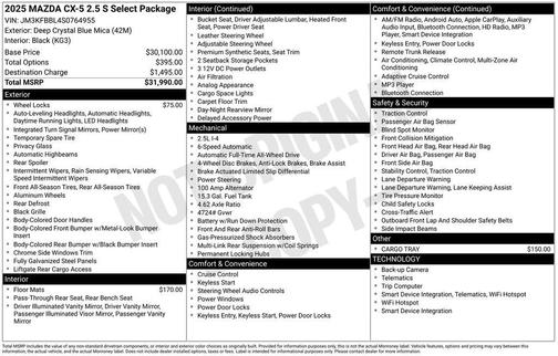 2025 Mazda CX-5 2.5 S Select