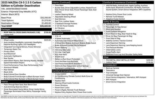 2025 Mazda CX-5 2.5 S Carbon Edition