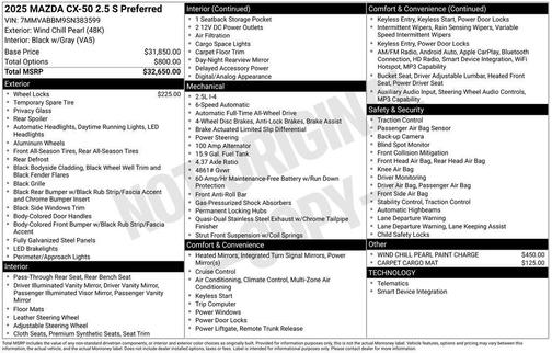 2025 Mazda CX-50 2.5 S Preferred Package
