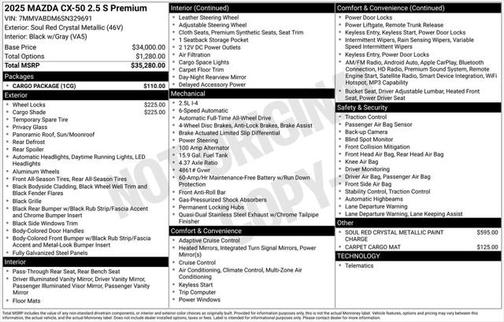 2025 Mazda CX-50 2.5 S Premium Package