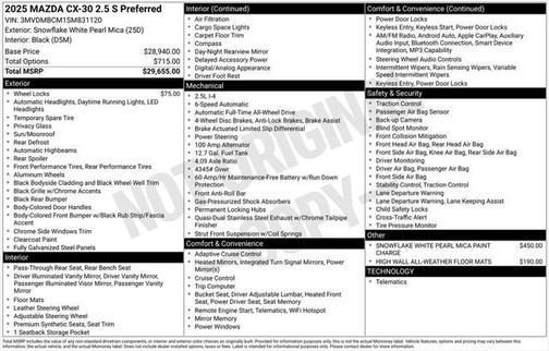 2025 Mazda CX-30 2.5 S Preferred Package