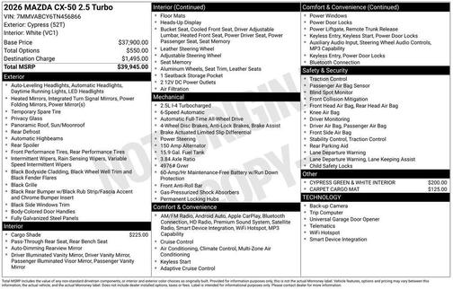 2026 Mazda CX-50 2.5 Turbo