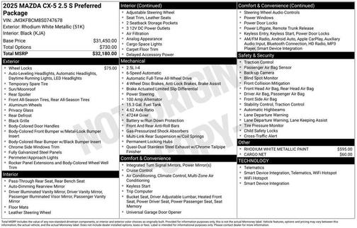 2025 Mazda CX-5 2.5 S Preferred