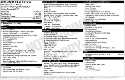 2026 Mazda CX-50 2.5 Turbo