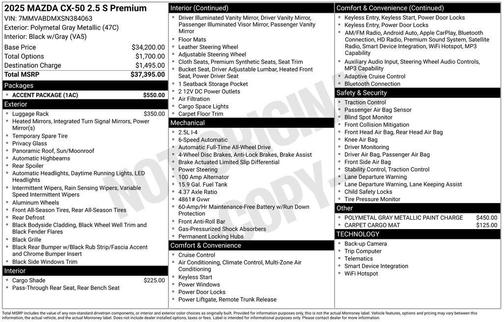 2025 Mazda CX-50 2.5 S Premium Package