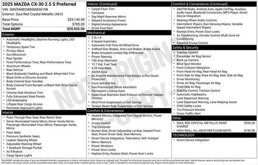 2025 Mazda CX-30 2.5 S Preferred Package