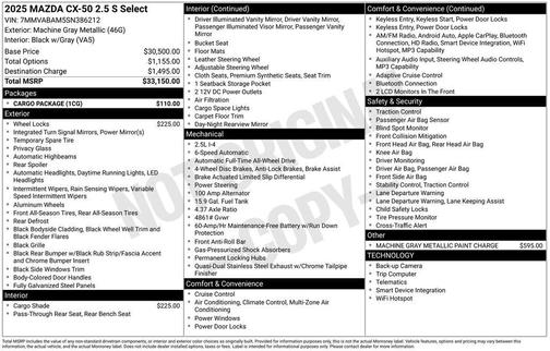 2025 Mazda CX-50 2.5 S Select Package