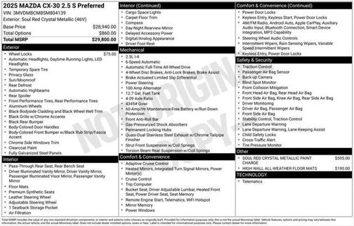 2025 Mazda CX-30 2.5 S Preferred Package